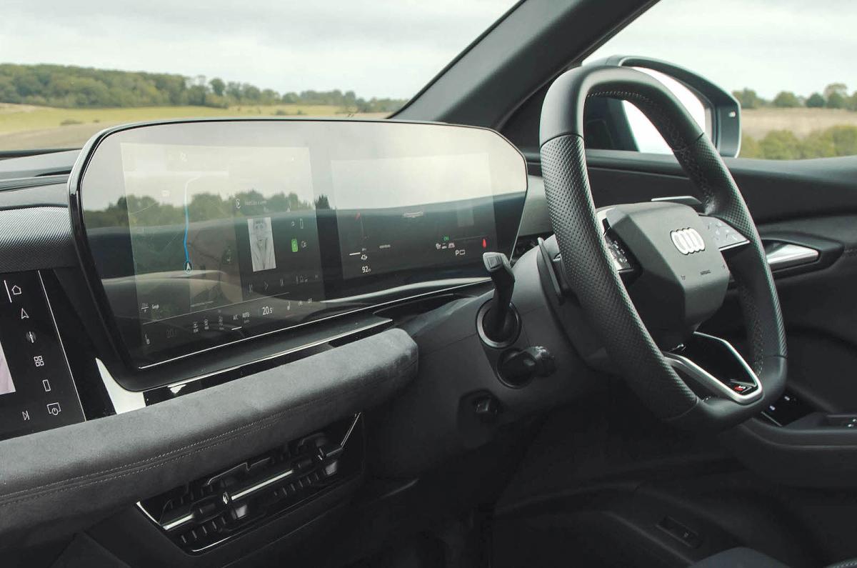 Audi Q6 e-tron steering wheel and screens