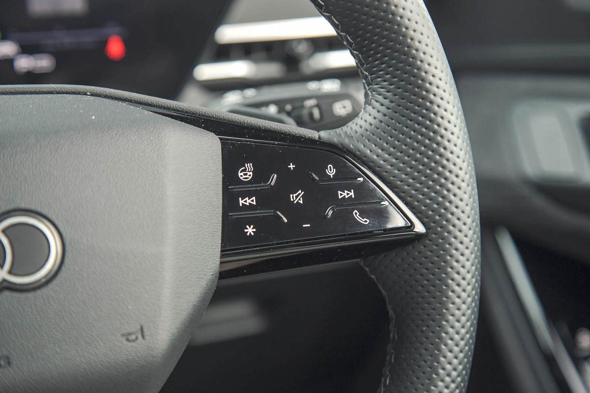 Audi Q6 e-tron steering wheel detail
