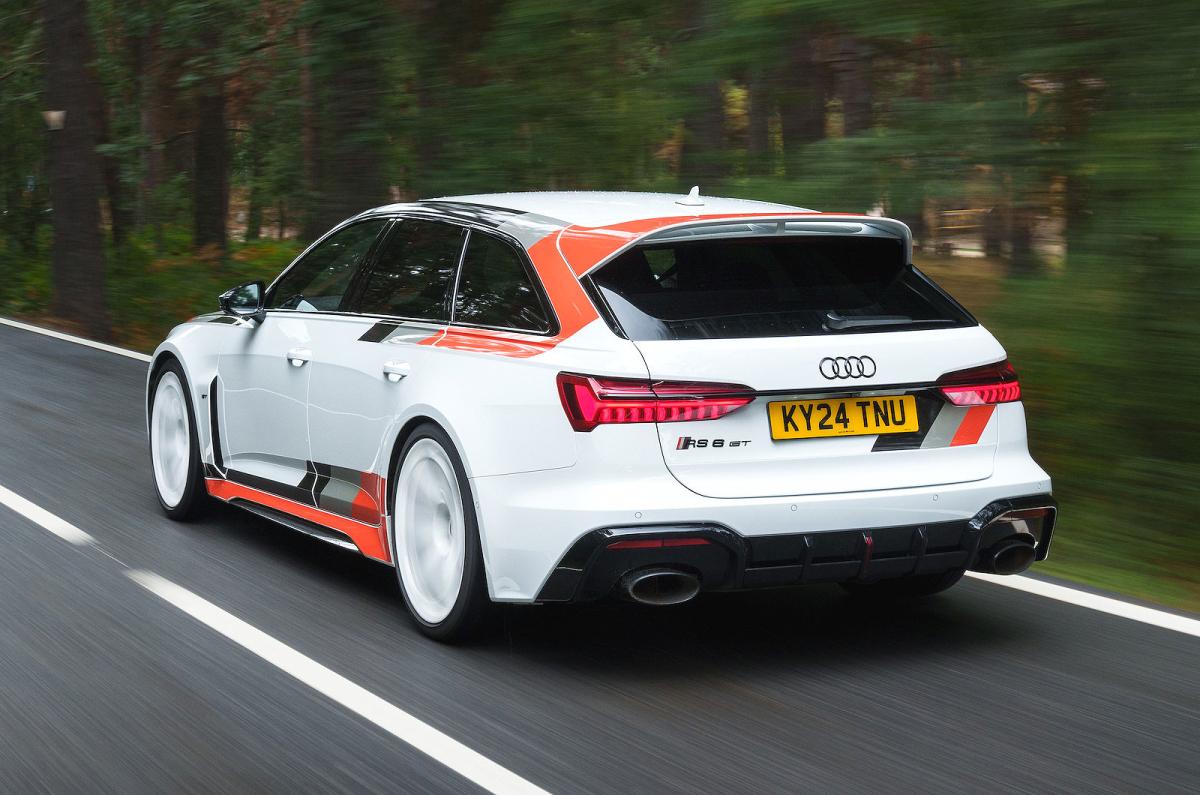 Audi RS6 Avant GT rear left driving