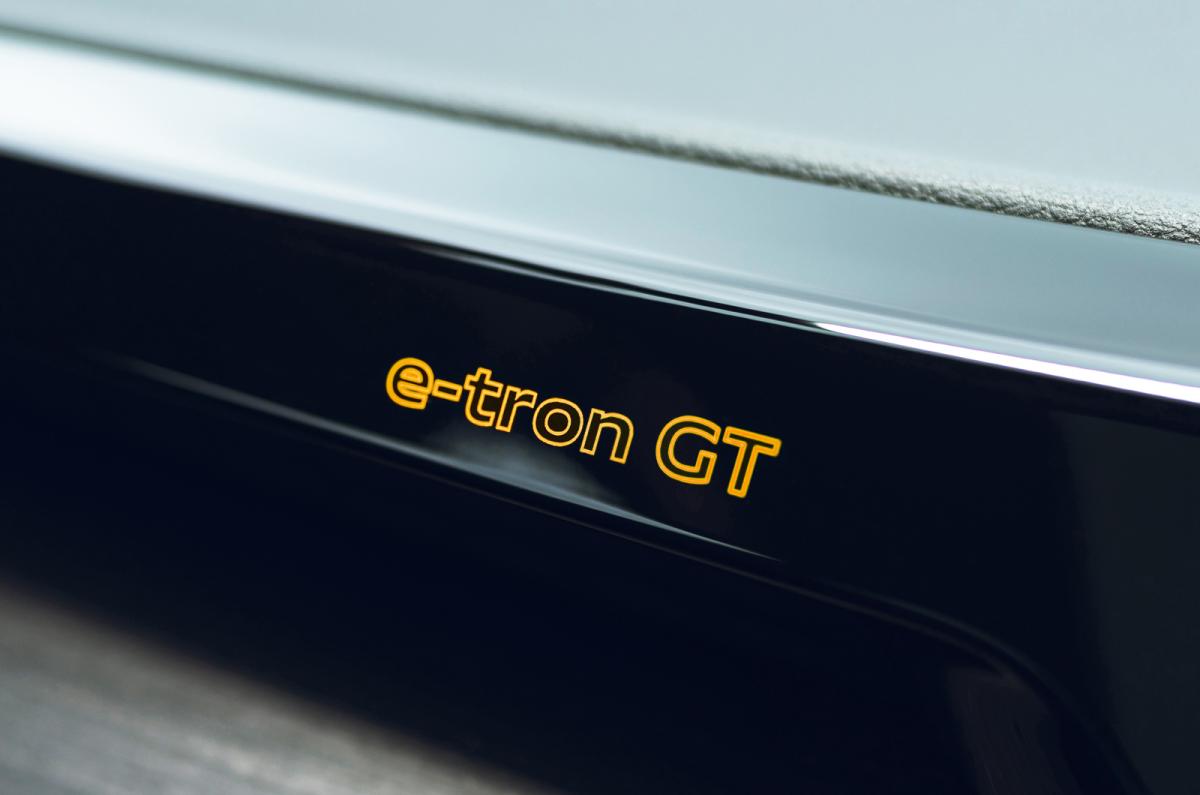 Audi E-tron GT light-up dashboard badge - orange