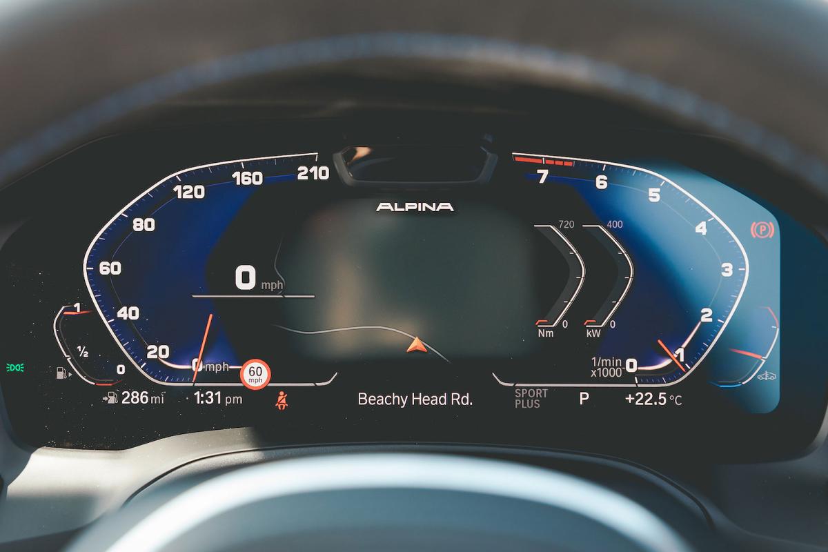 BMW Alpina B3 Touring interior driver display
