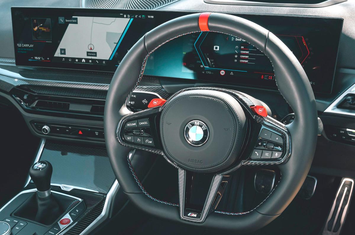 BMW M2 steering wheel and screens