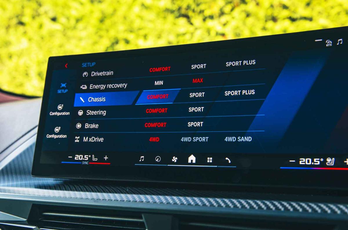BMW XM infotainment screen