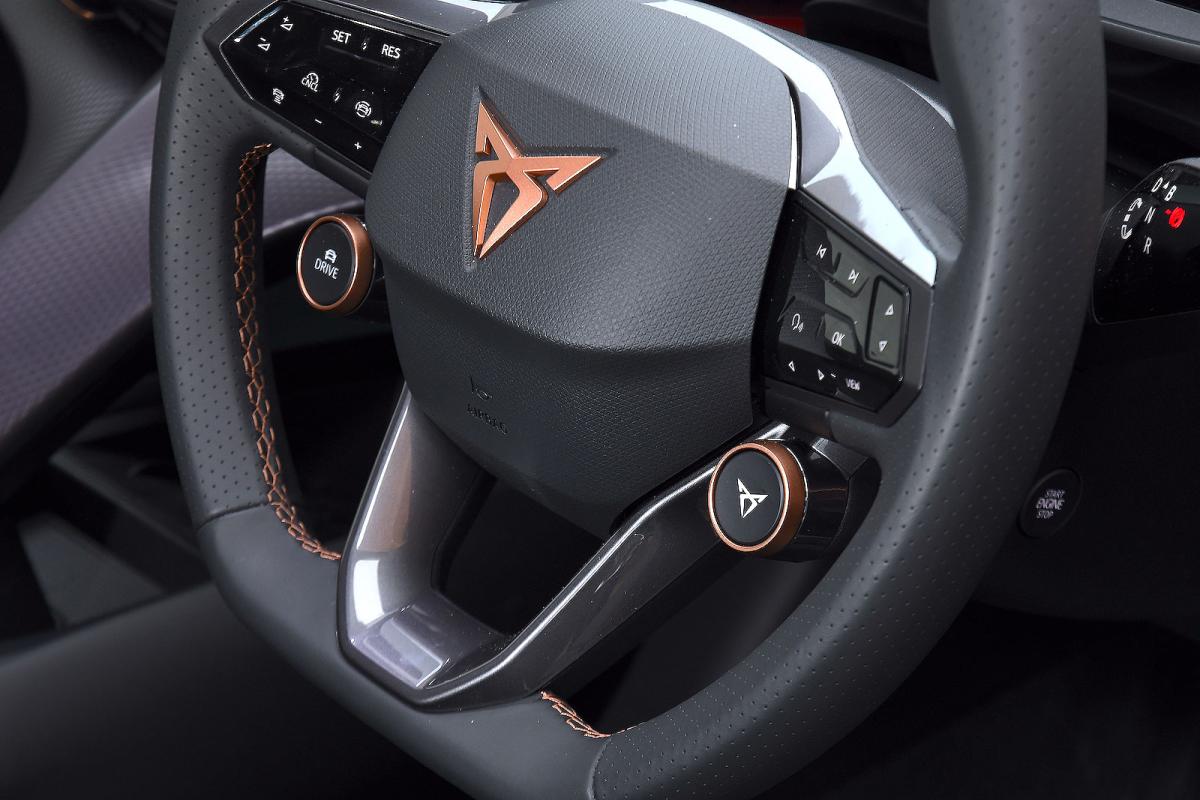 Cupra Tavascan steering wheel detail