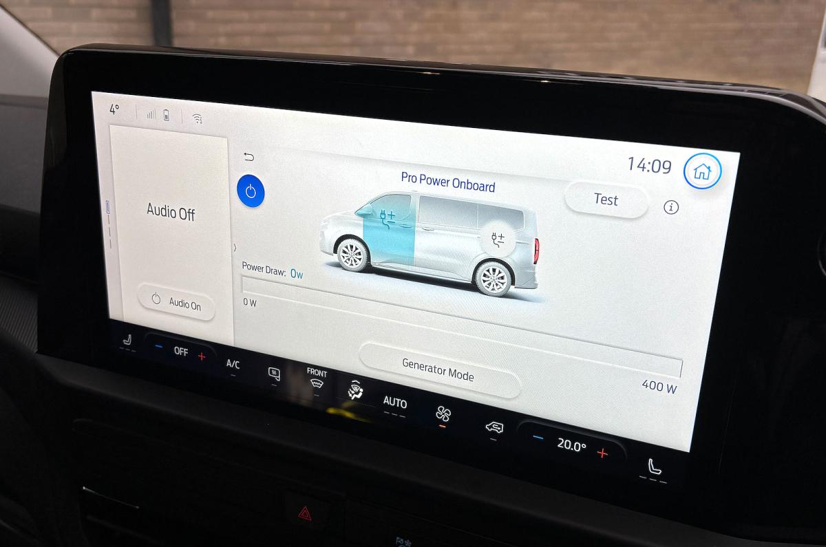 Ford Transit Custom PHEV infotainment touchscreen