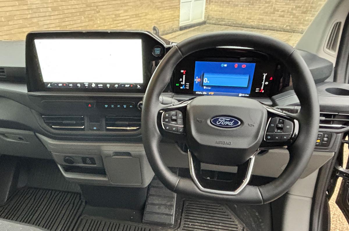 Ford Transit Custom PHEV steering wheel and screens