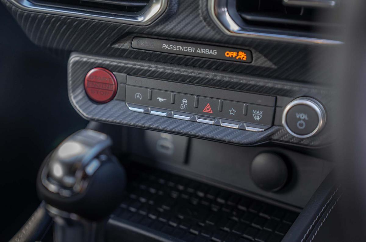 Ford Mustang GT shortcut buttons detail