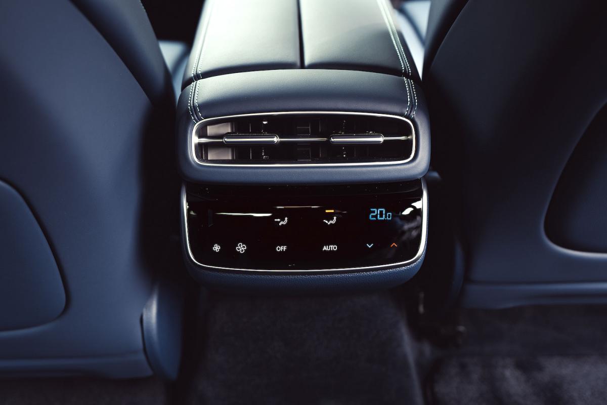 Genesis Electrified G80 rear interior controls