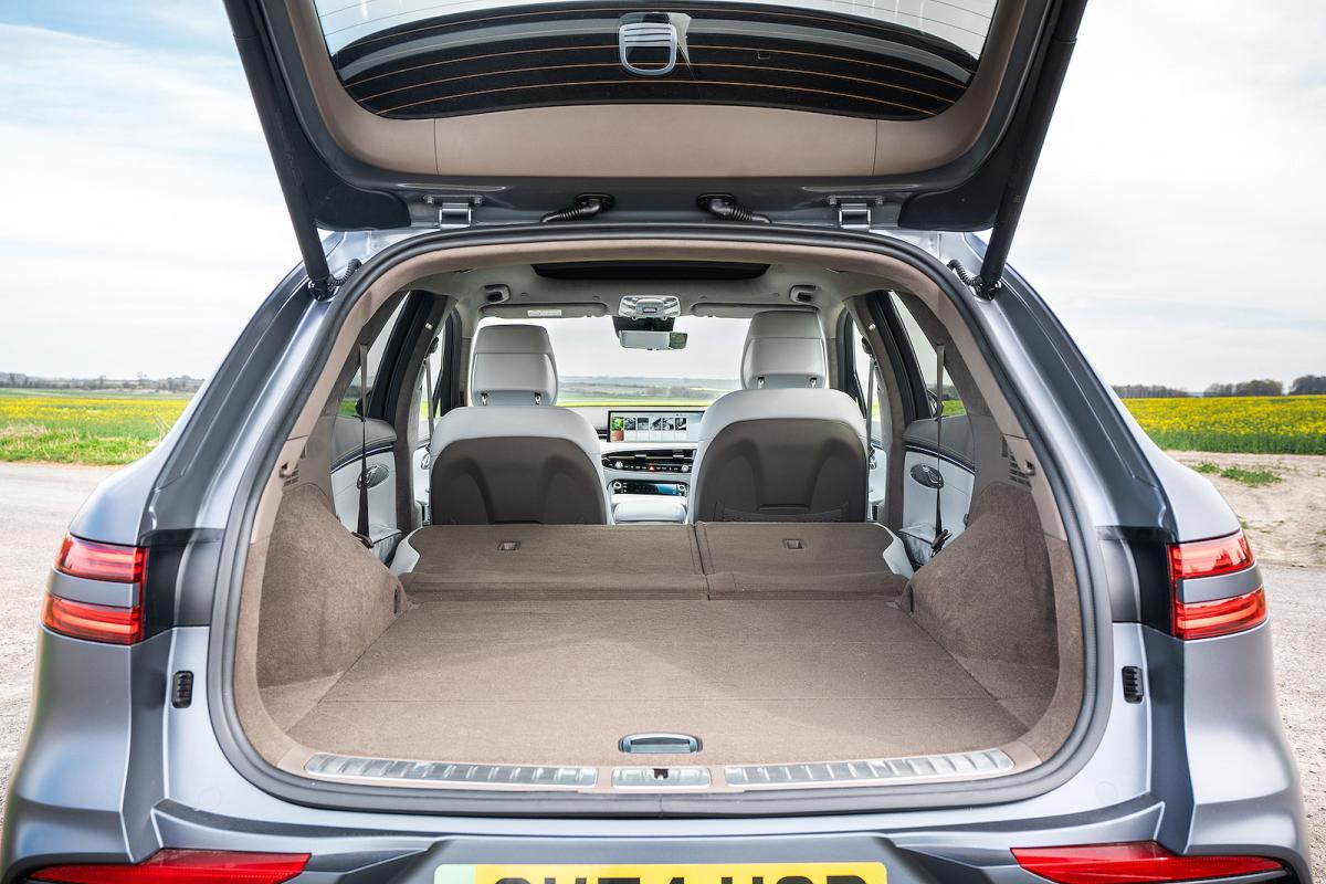 Genesis Electrified GV70 boot open with seats down