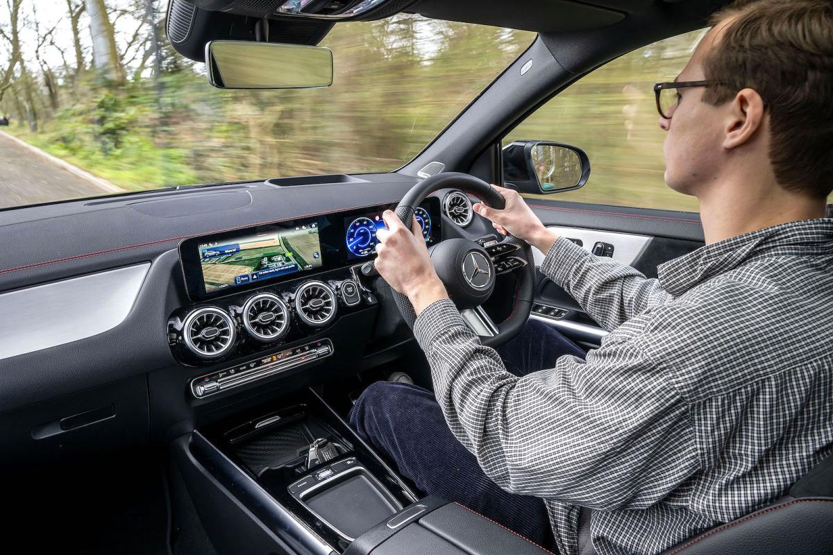 George Hill test driving Mercedes EQA