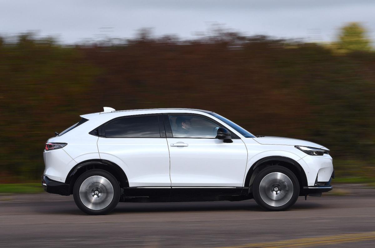 White Honda e:Ny1 right driving
