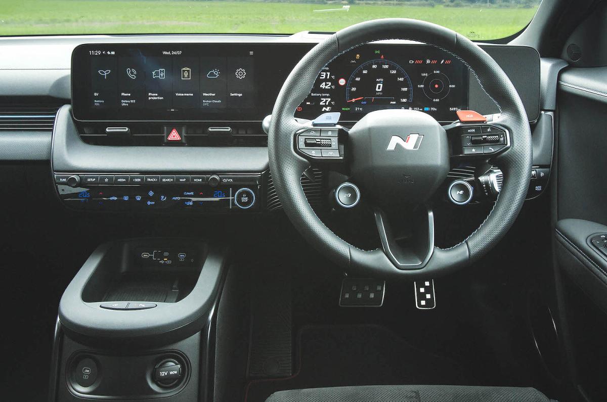 Hyundai Ioniq 5 N steering wheel and screens
