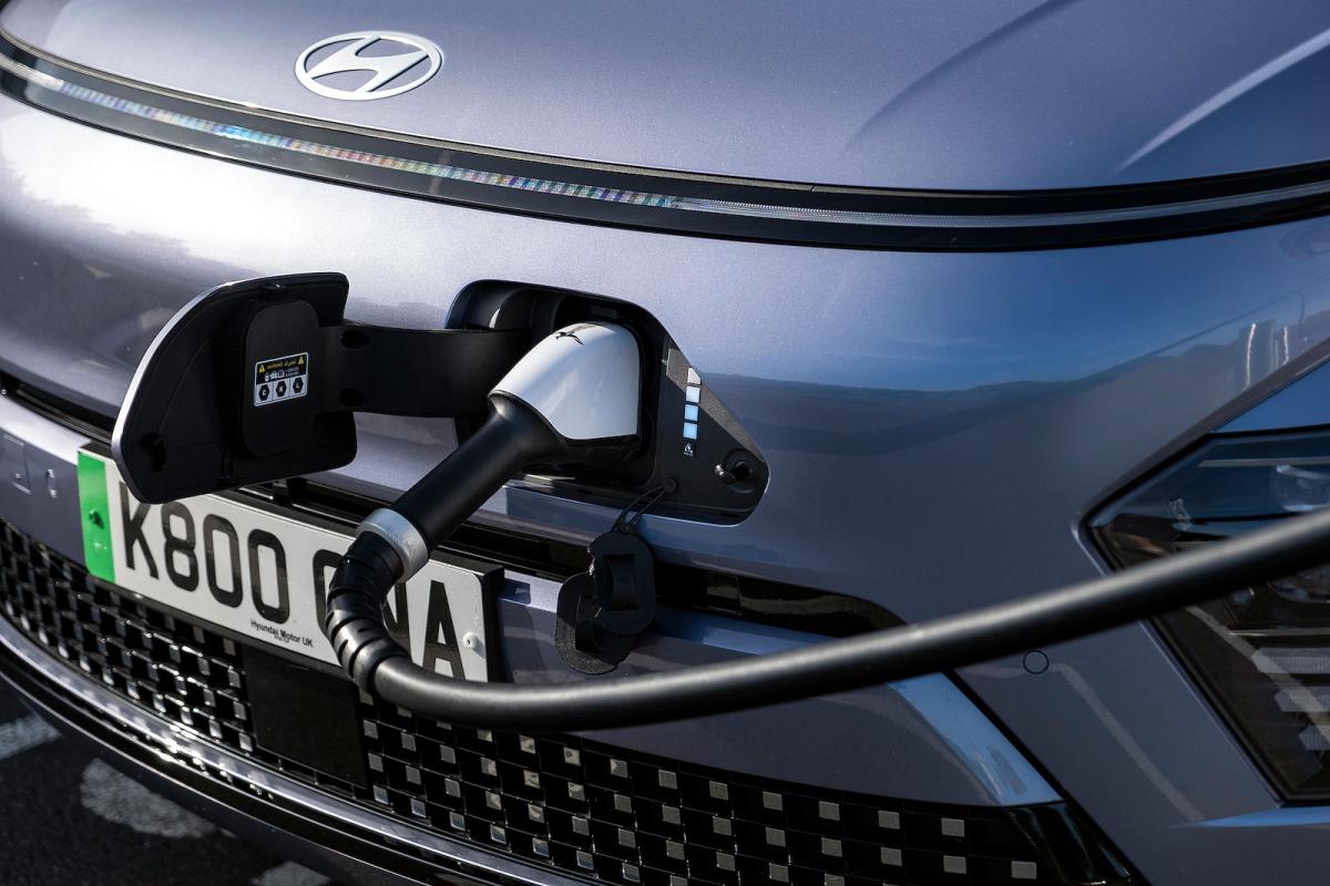 Hyundai Kona Electric charging socket detail