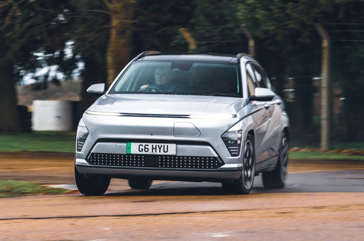 Hyundai Kona Electric front cornering