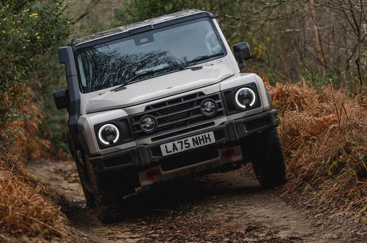 Ineos Grenadier Quartermaster climbing up dirt track