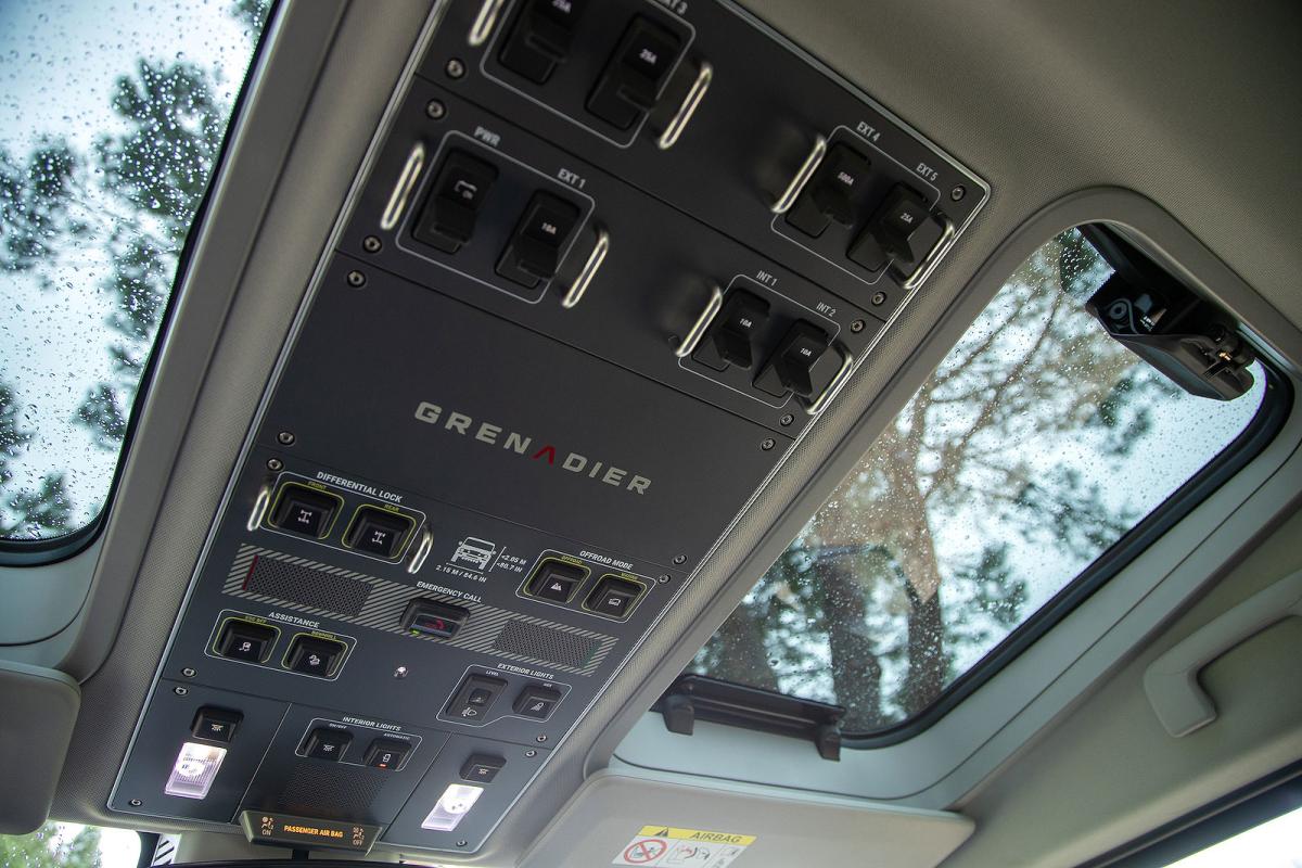 Ineos Grenadier Quartermaster roof controls