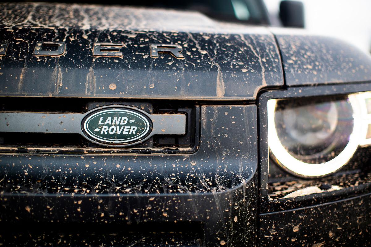 Land Rover Defender badge detail