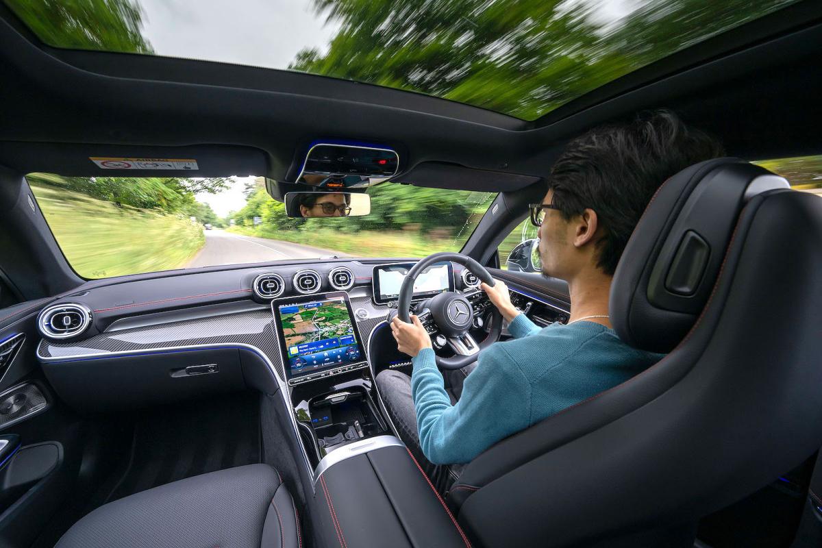 Lawrence Cheung test driving Mercedes CLE