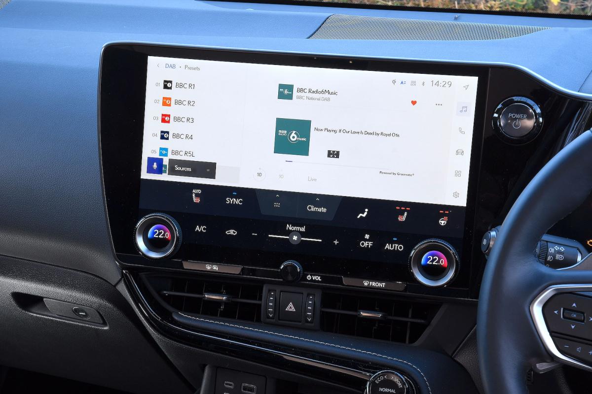 Lexus NX infotainment touchscreen