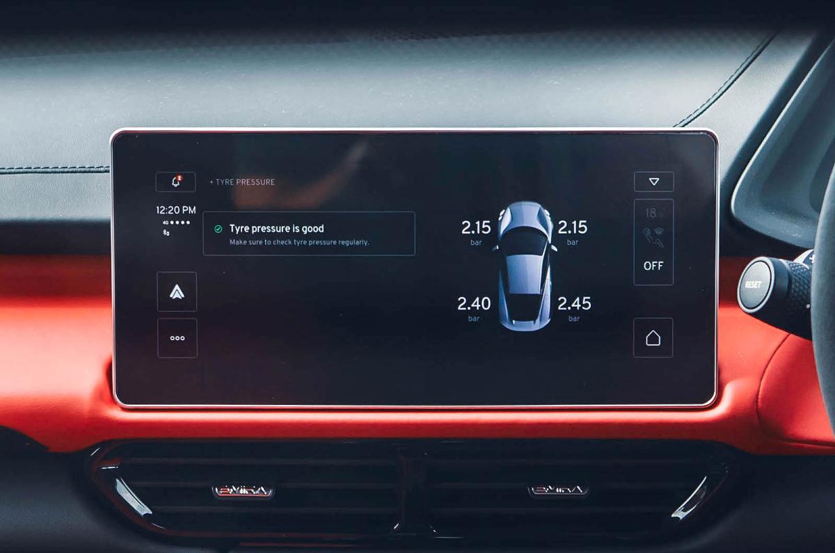Lotus Emira interior infotainment