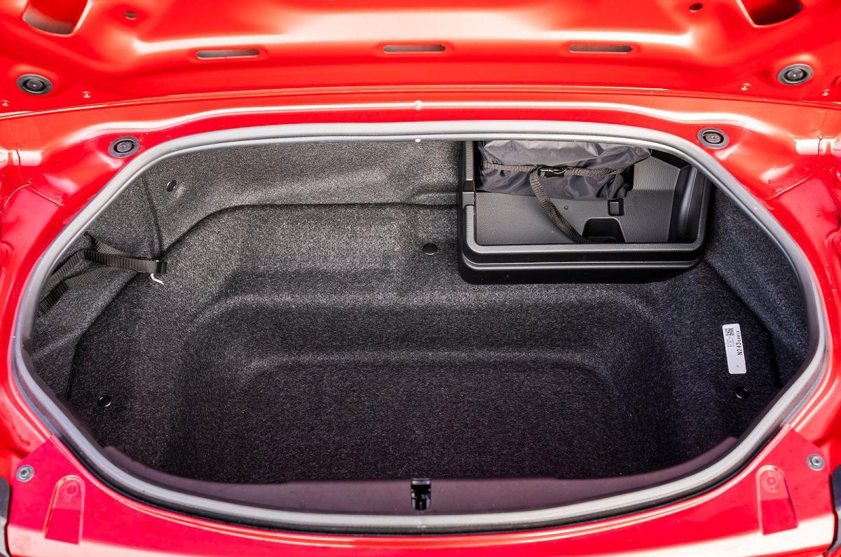 Red Mazda MX-5 RF boot open
