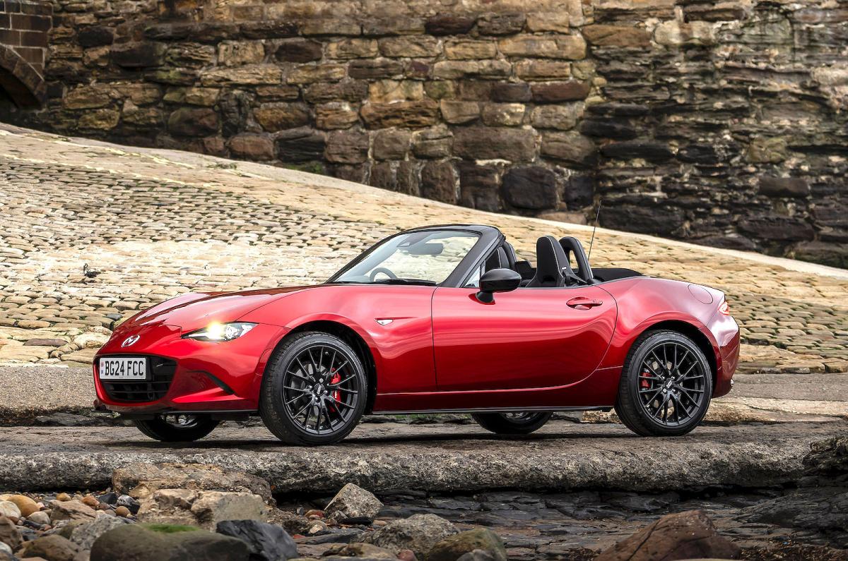 Red Mazda MX-5 Roadster left static