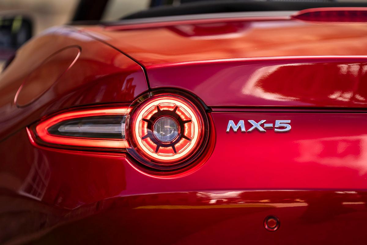 Red Mazda MX-5 Roadster rear lights