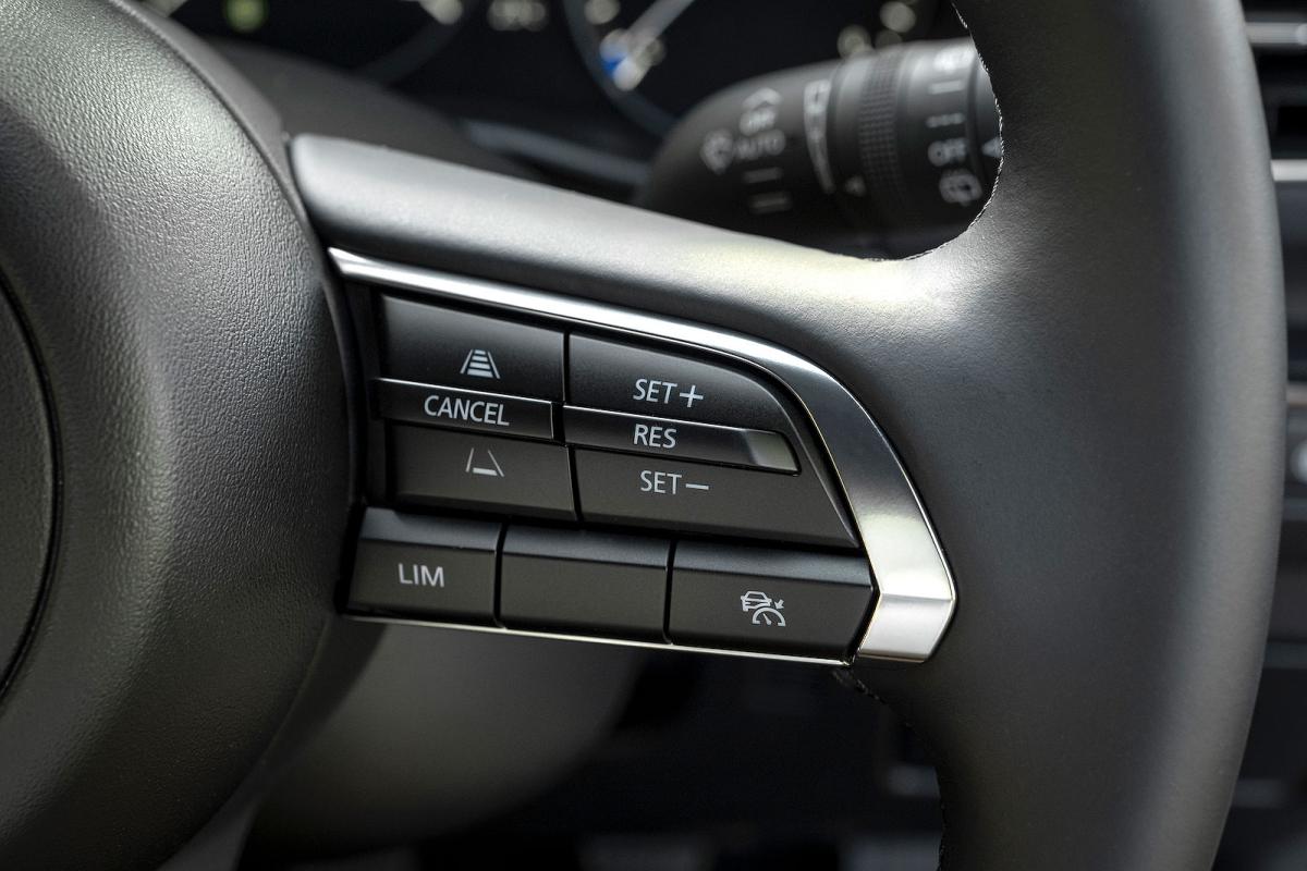 Mazda 3 steering wheel detail
