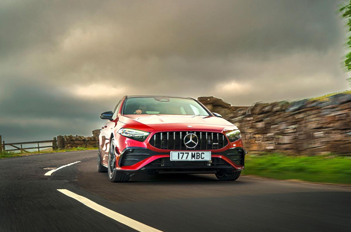 Mercedes-AMG A35 front cornering