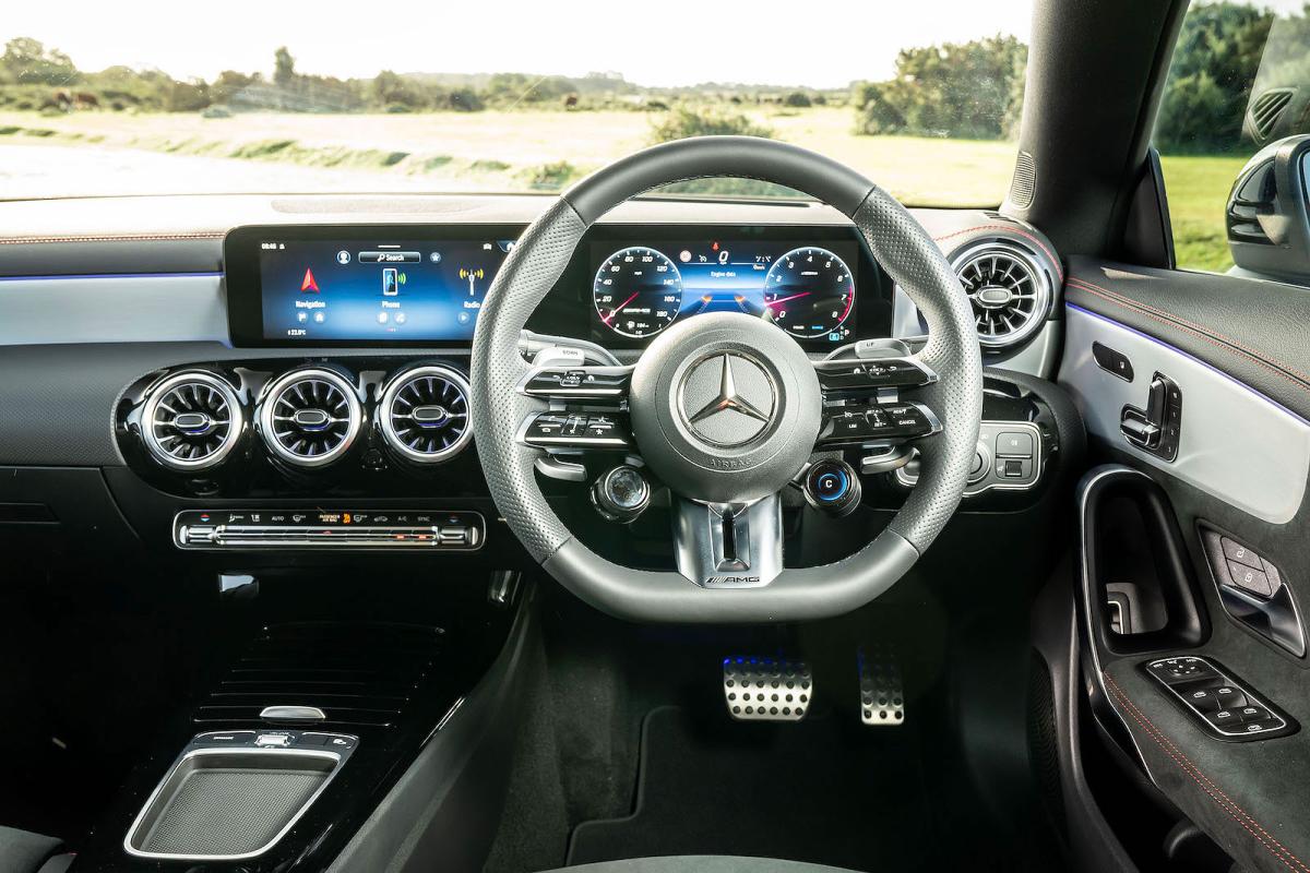 Mercedes-AMG CLA 35 interior steering wheel