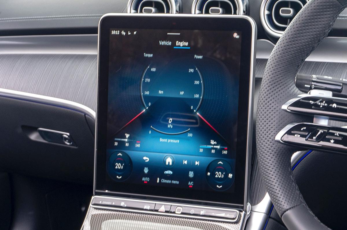 Mercedes CLE Cabriolet infotainment touchscreen