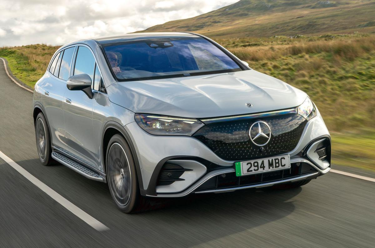 Mercedes EQE SUV front cornering