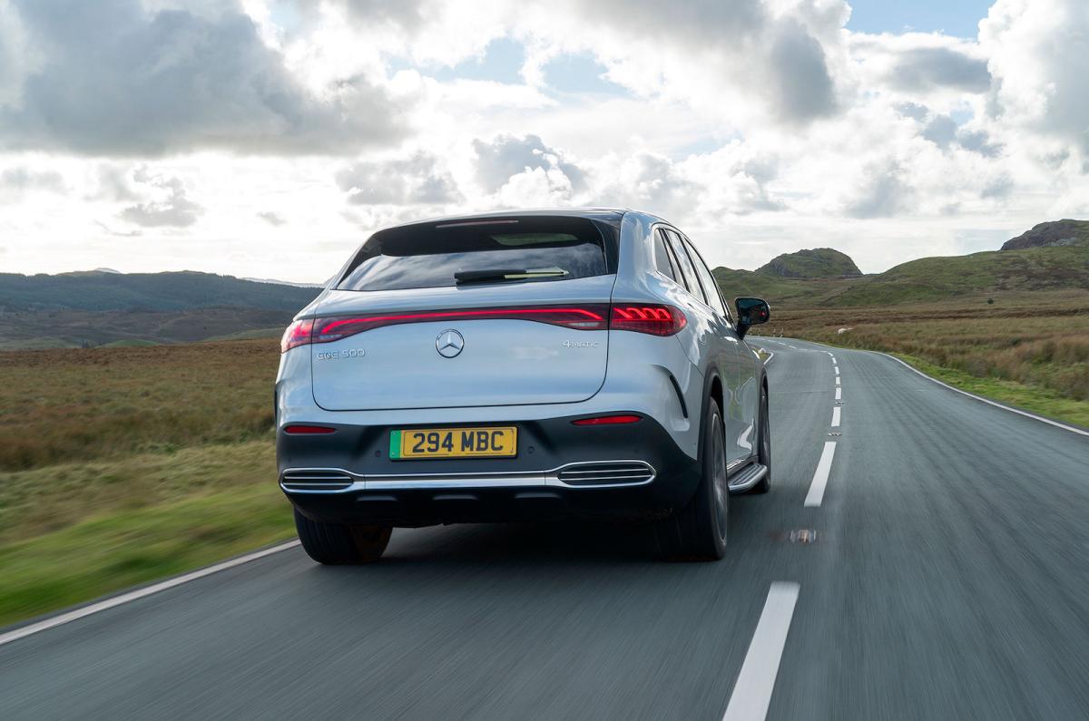 Mercedes EQE SUV rear driving
