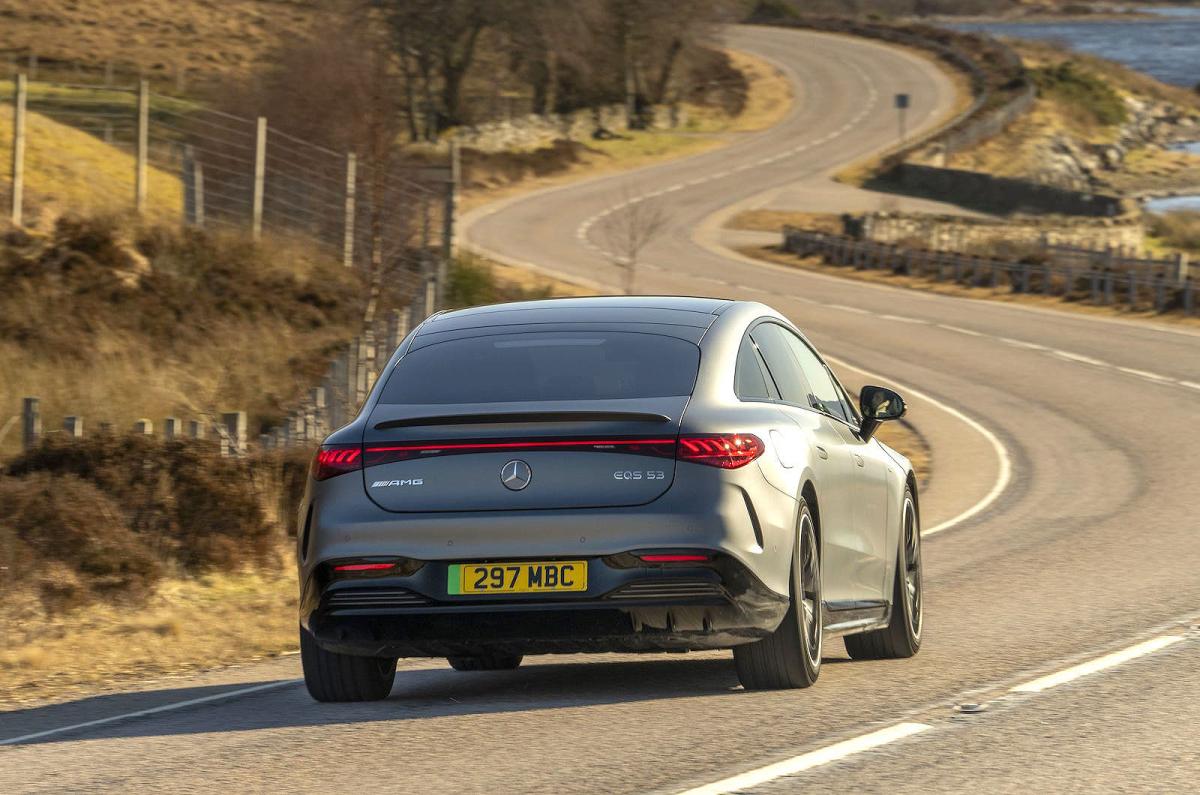 Mercedes EQS rear cornering