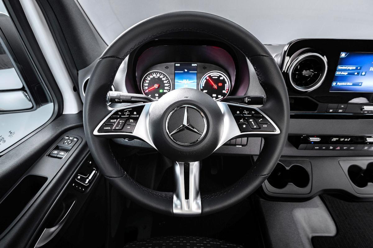 Mercedes eSprinter interior steering wheel