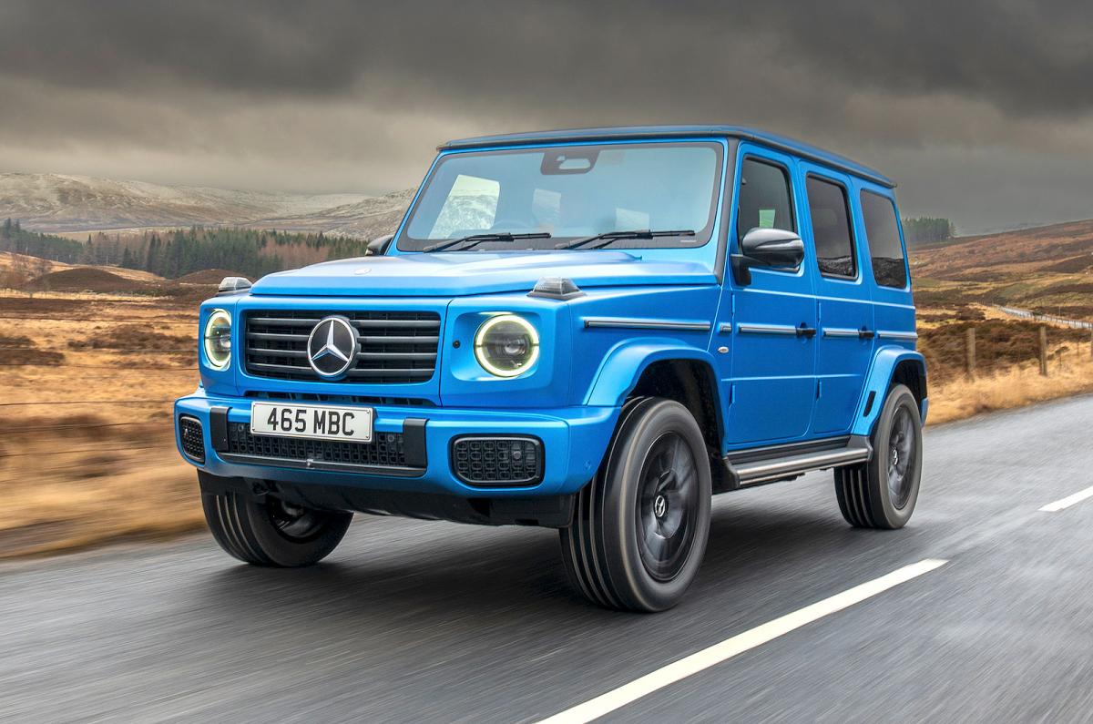 Electric Mercedes G-Class G580 front left driving