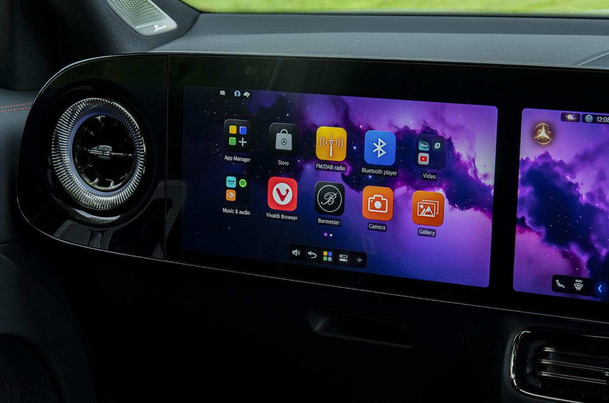 Mercedes GLB passenger touchscreen