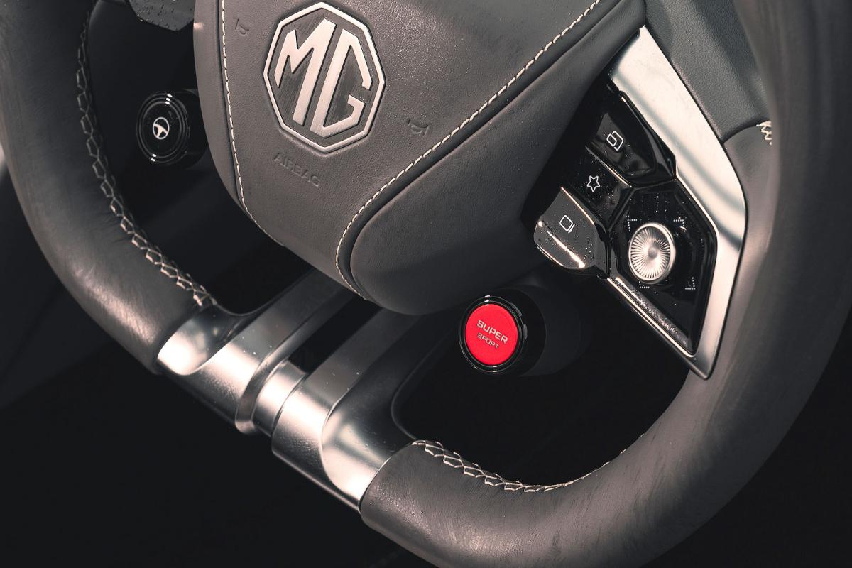 MG Cyberster steering wheel detail