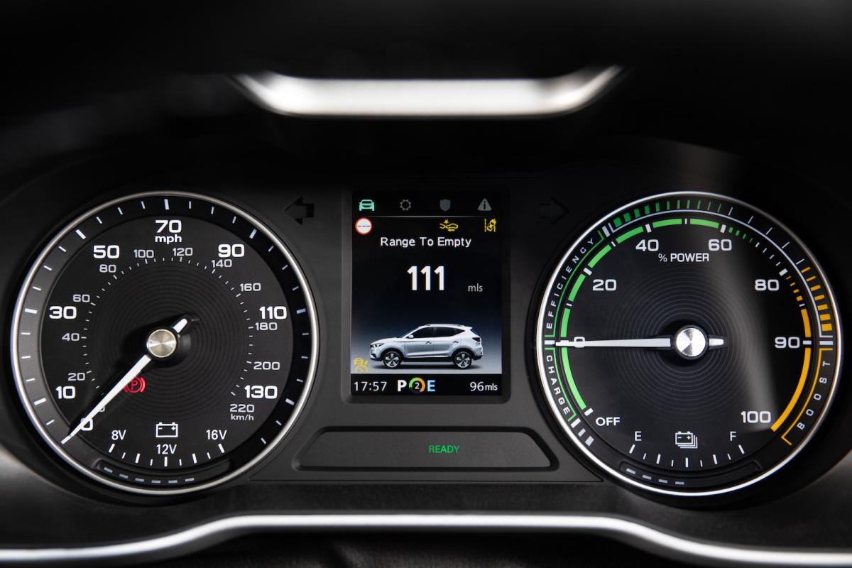 MG ZS EV interior driver display