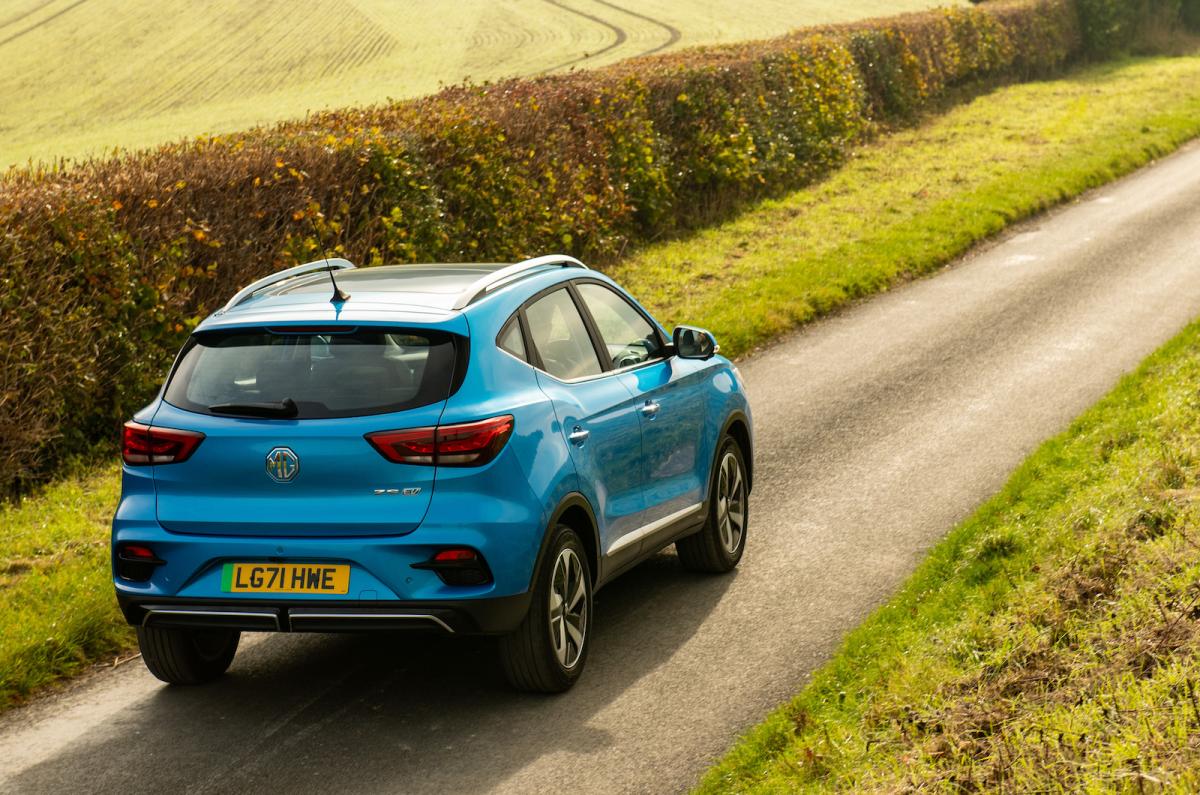 MG ZS EV rear right driving