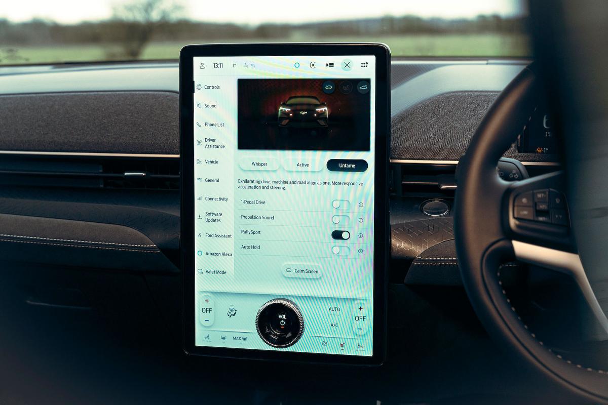 Ford Mustang Mach-E Rally infotainment touchscreen