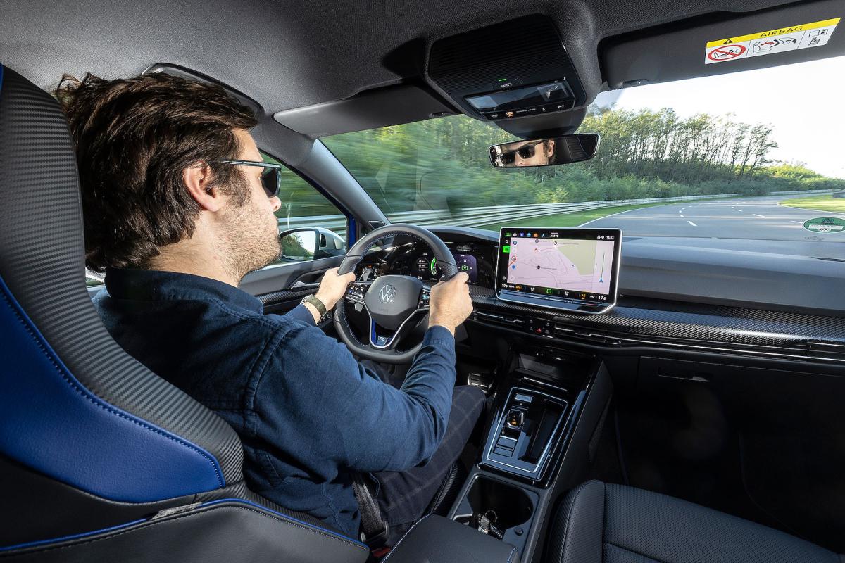Neil Winn test driving VW Golf R