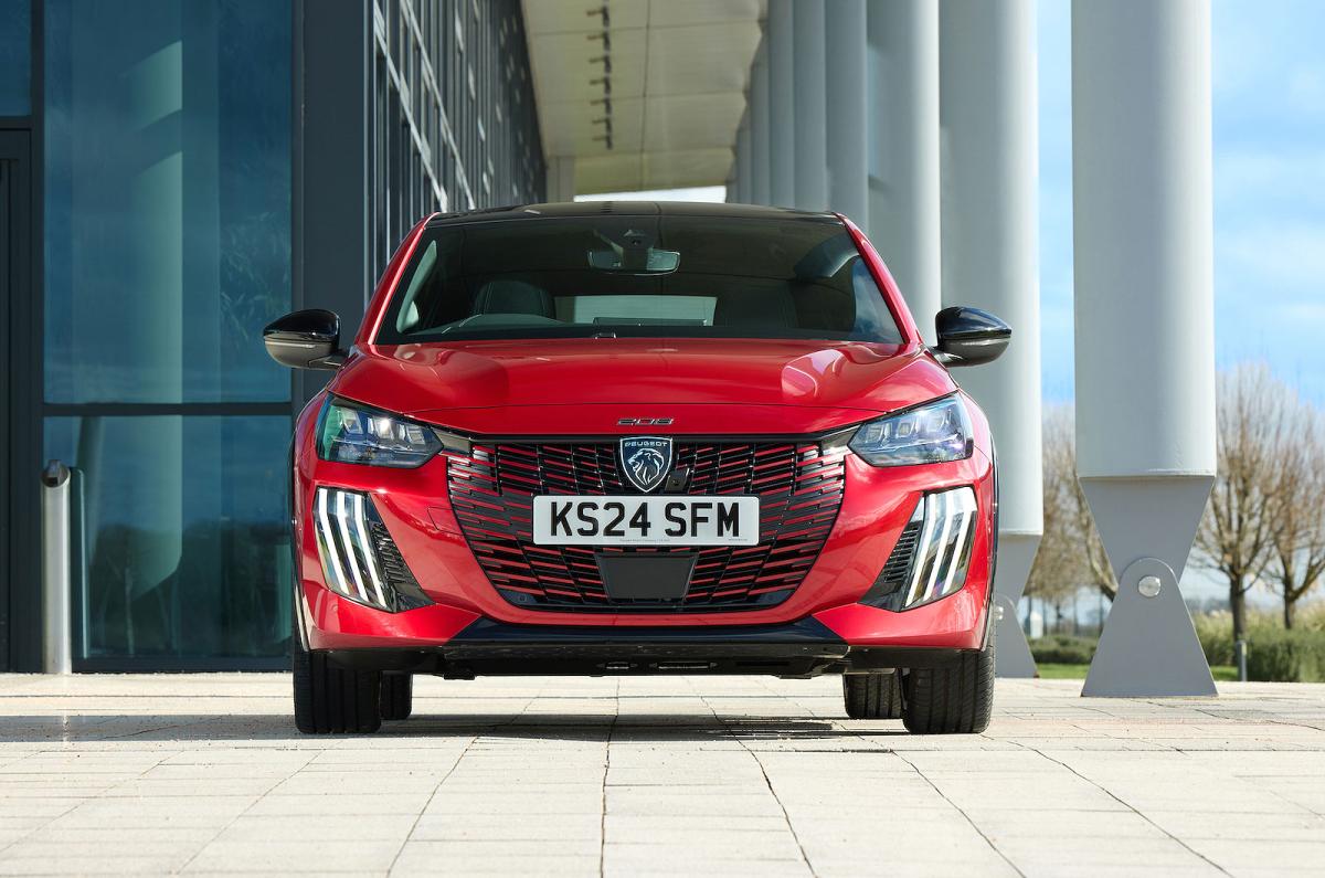 Red Peugeot 208 front static