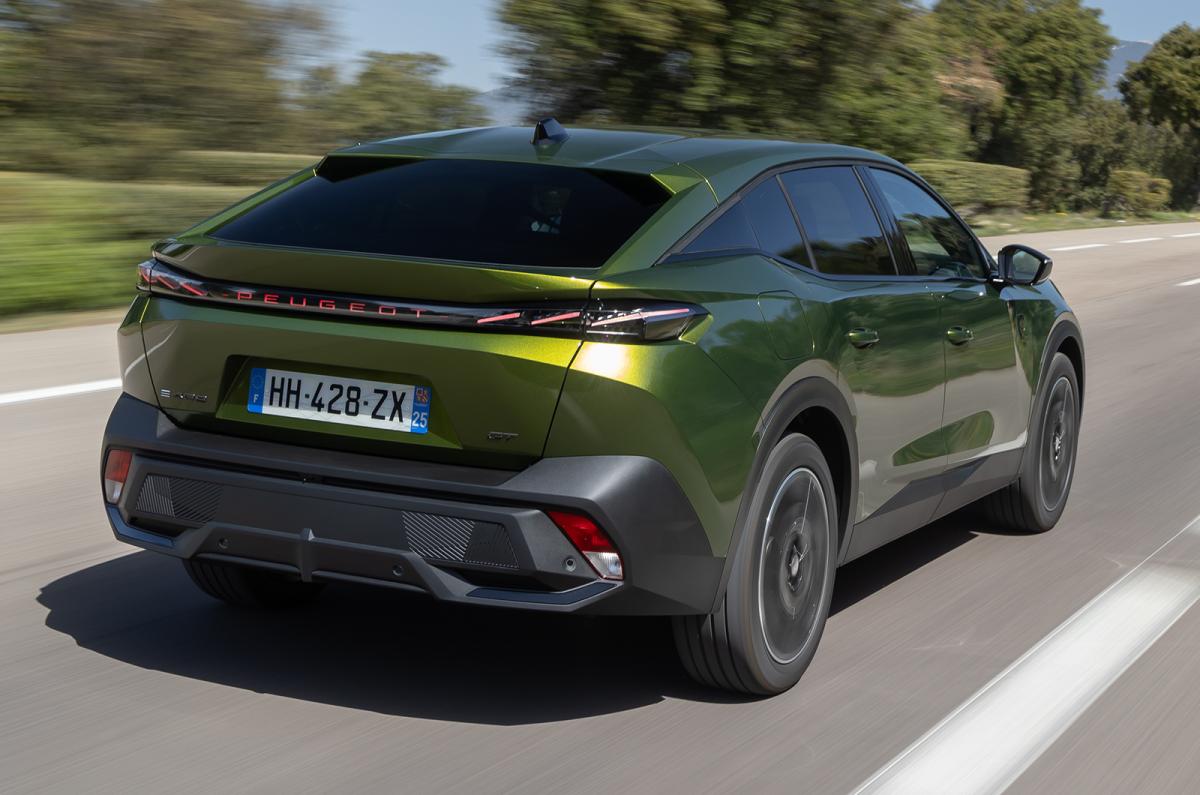Peugeot e-408 driving rear right