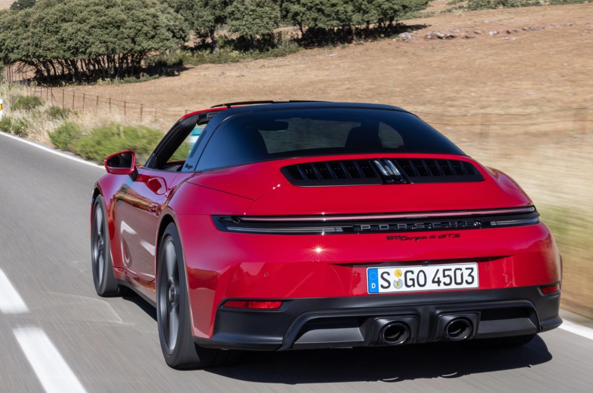 Porsche 911 Targa driving rear