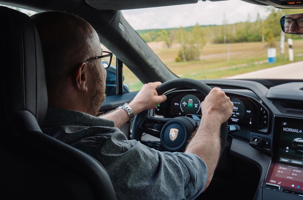 Stuart Milne driving the Porsche Cayenne Coupé Electric