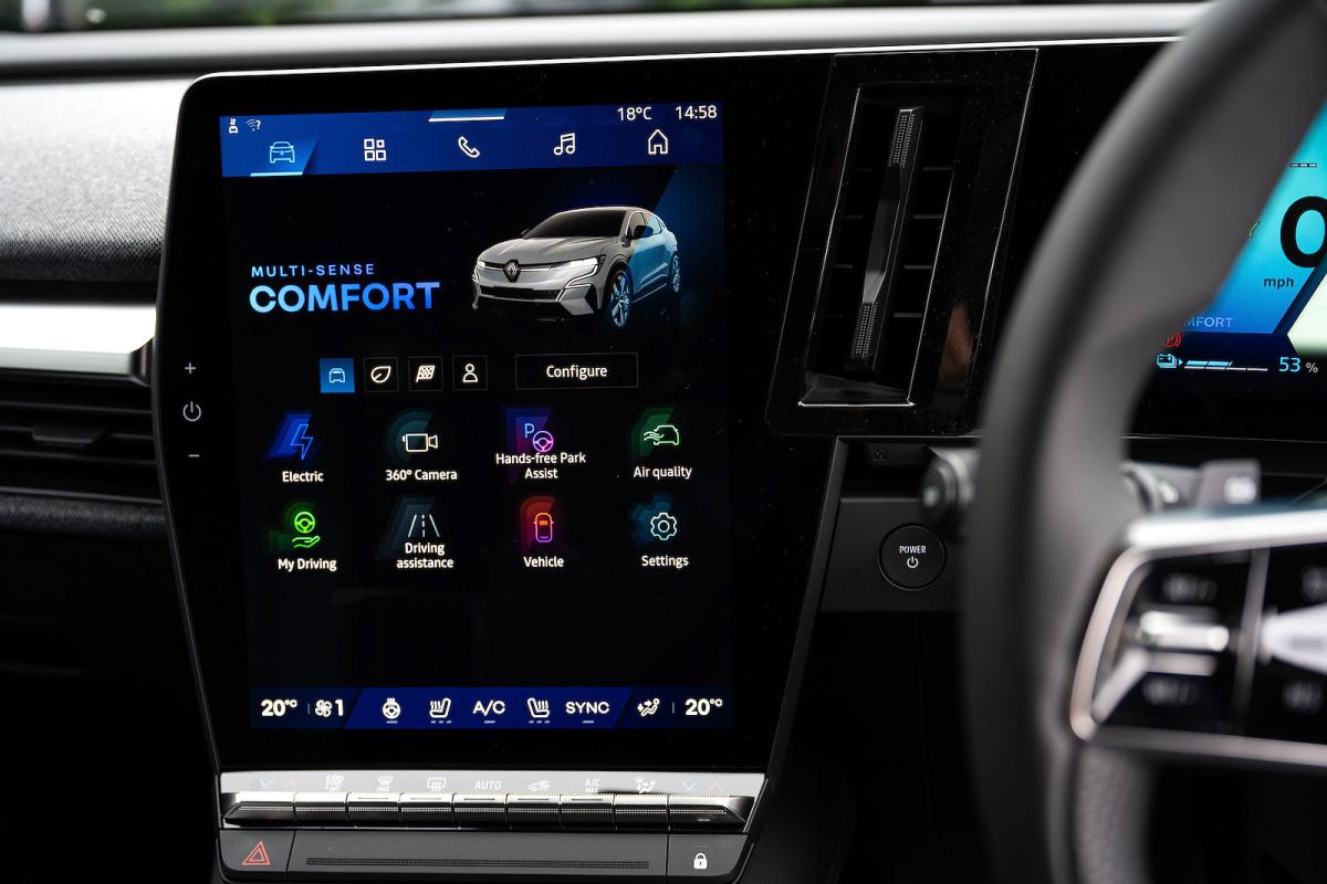 Renault Megane E-Tech infotainment touchscreen