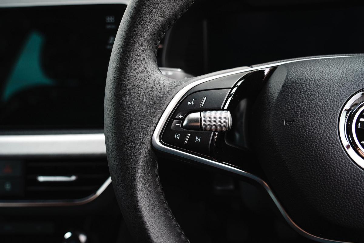 Skoda Scala steering wheel detail
