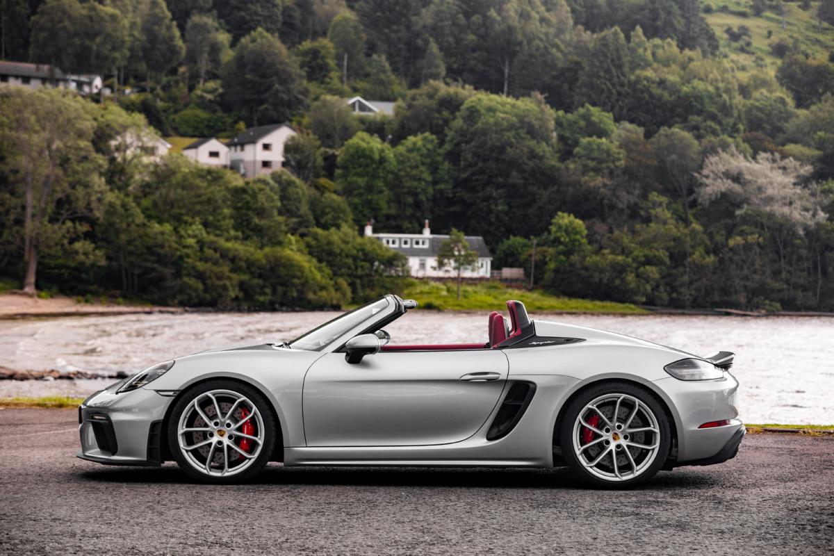 Porsche 718 Boxster Spyder left static 