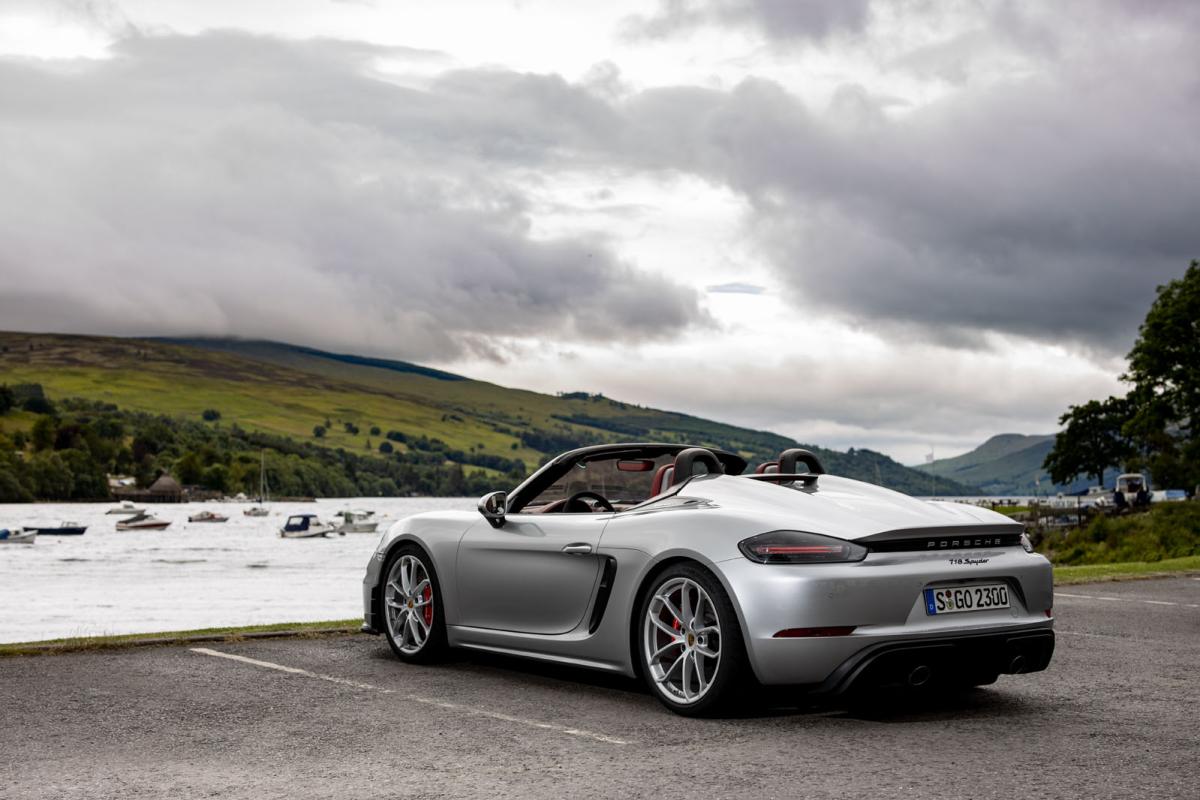 Porsche 718 Boxster Spyder rear left static 